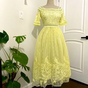 Pale Lemonade Yellow Tulle Dress